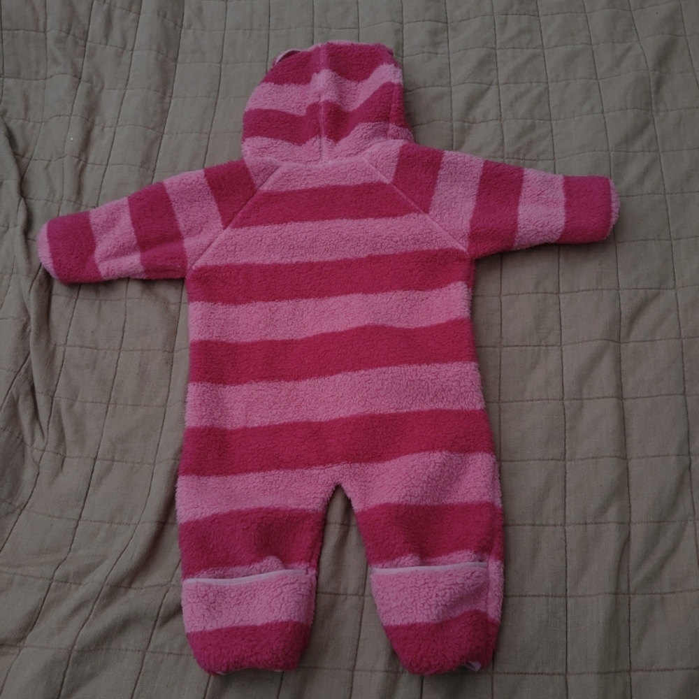 L.L. Bean Pink Striped Kids Footie